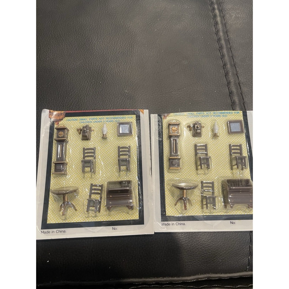 Dollhouse Mini Furniture Plastic Sets Dining Room NEW Set Of 2